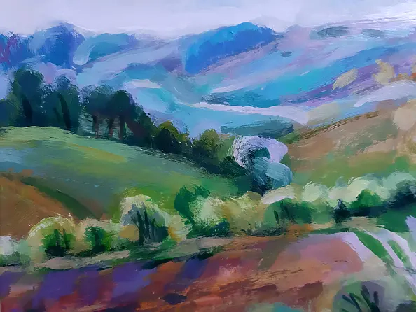 Barbara Gulbinowicz - Paesaggio con un melo in fiore