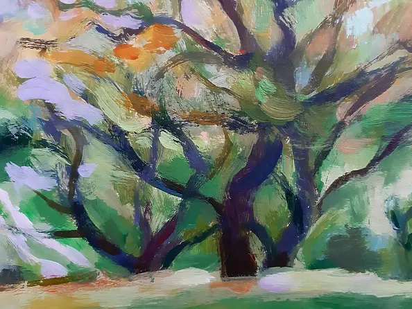 Barbara Gulbinowicz - Paesaggio con un melo in fiore