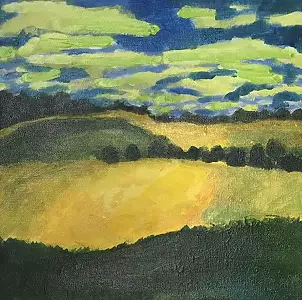 Agata Stańczyk - Pejzaż z kwitnącym rzepakiem