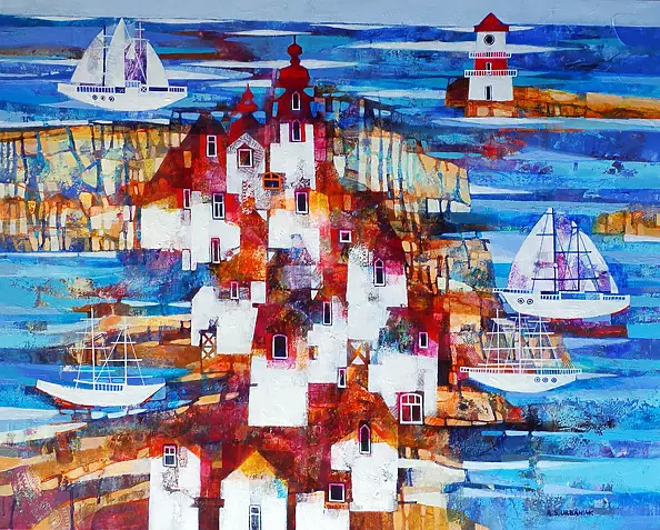 Alicja Słaboń Urbaniak - Pejzaż z latarnią morska