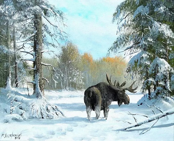 Marek Szczepaniak - Pejzaż z łosiem