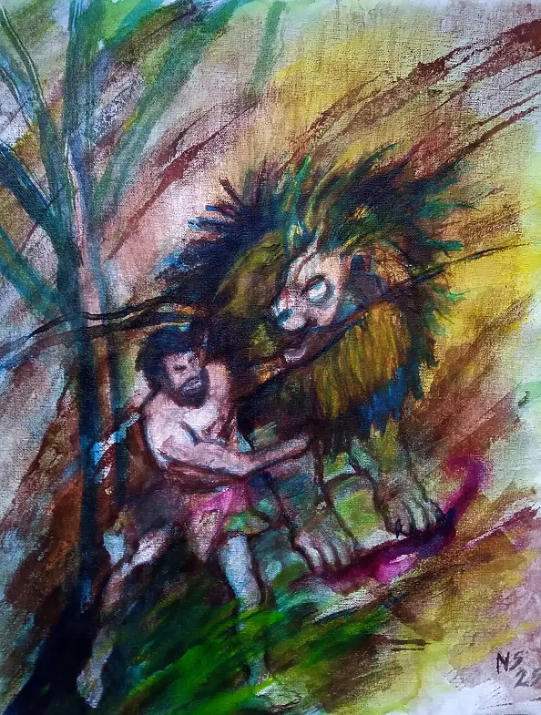 Marzena Salwowska - Landscape with a lion and a prophet who has strayed from the path