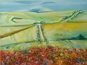 Ilona Milewska - Paesaggio con papaveri