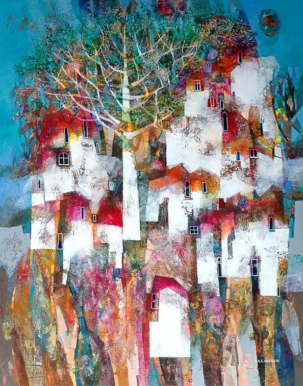 Alicja Słaboń Urbaniak - Pejzaż z pięknym drzewem