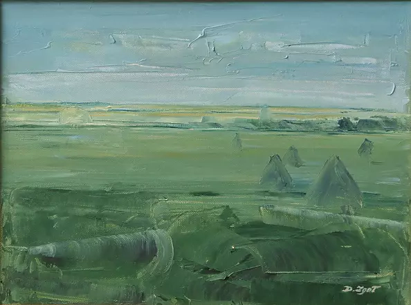 Danuta Zgoł - Landscape with pyramids