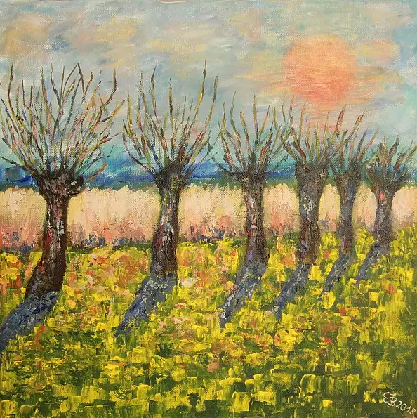 Edyta Jachowicz- Bąk - Pejzaż z wierzbami