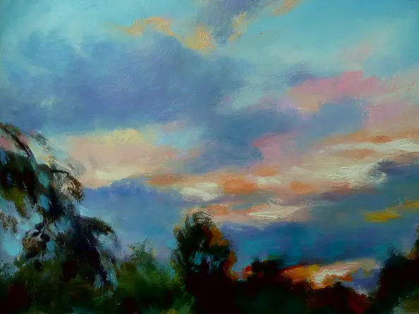 Barbara Gulbinowicz - Pejzaż z zachodem słońca