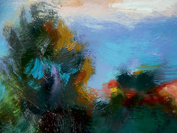 Barbara Gulbinowicz - Pejzaż z zachodem słońca