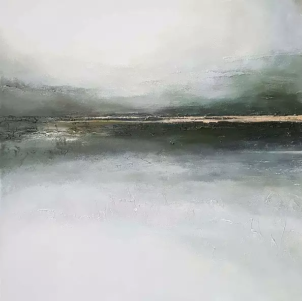 Paulina Lebida - Landscape with green and gold