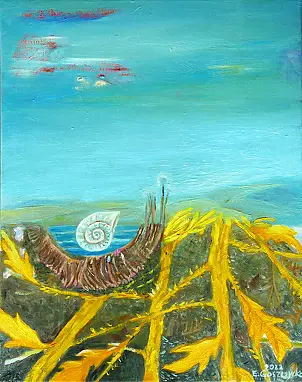 Elżbieta Goszczycka - Pejzaż z żółtymi gałęziami