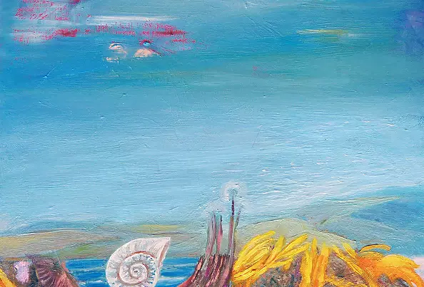 Elżbieta Goszczycka - Pejzaż z żółtymi gałęziami