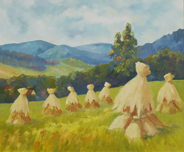 Teresa Mrugacz - Pejzaż ze snopkami