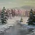 Lidia Olbrycht - Пейзаж, зима - Замороженный поток, зимний пейзаж