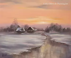 Lidia Olbrycht - Пейзаж, Зима - Зимний закат