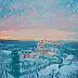 Wojciech Pater, Paesaggio invernale IV – Piccola città, Quadro a olio - pannello, 80 x 60