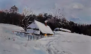 Damian Gierlach - Зимний пейзаж НОЧЬ