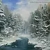Lidia Olbrycht - Winter Landscape - River , fores