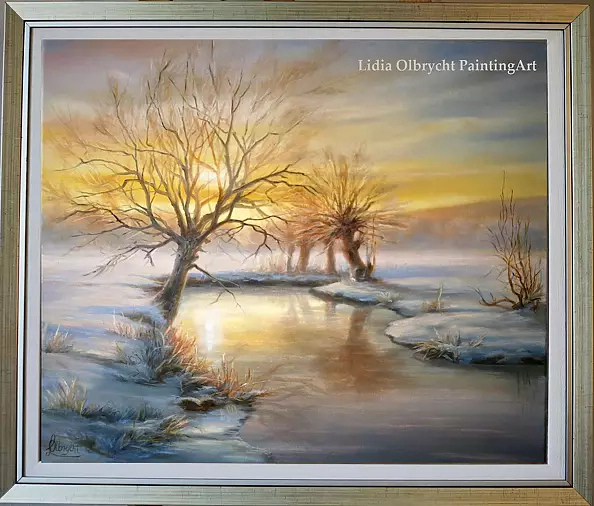 Lidia Olbrycht - Pejzaż zimowy - Wierzby