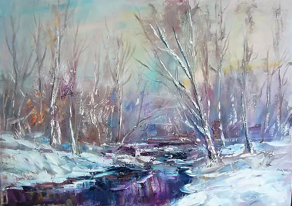 Kazimierz Komarnicki - Pejzaż zimowy