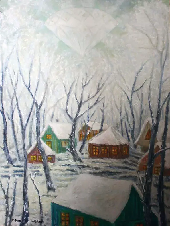 Elżbieta Goszczycka - Winter landscape with diamond