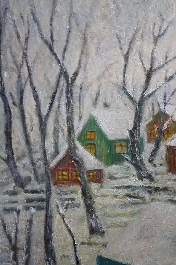 Elżbieta Goszczycka - Winter landscape with diamond