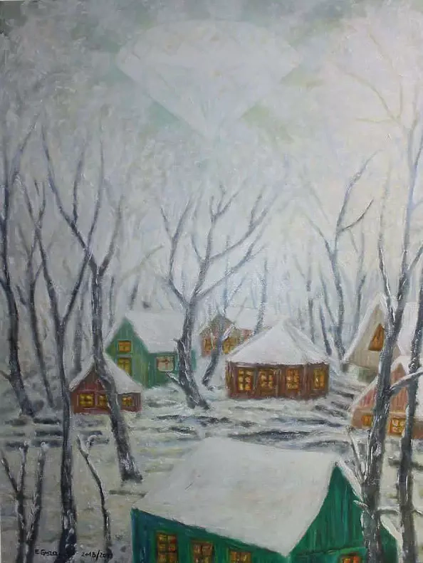 Elżbieta Goszczycka - Winter landscape with diamond