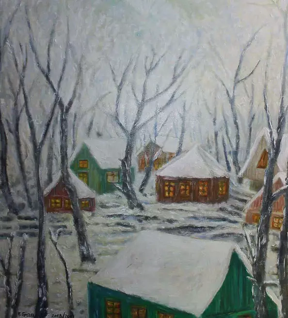 Elżbieta Goszczycka - Winter landscape with diamond