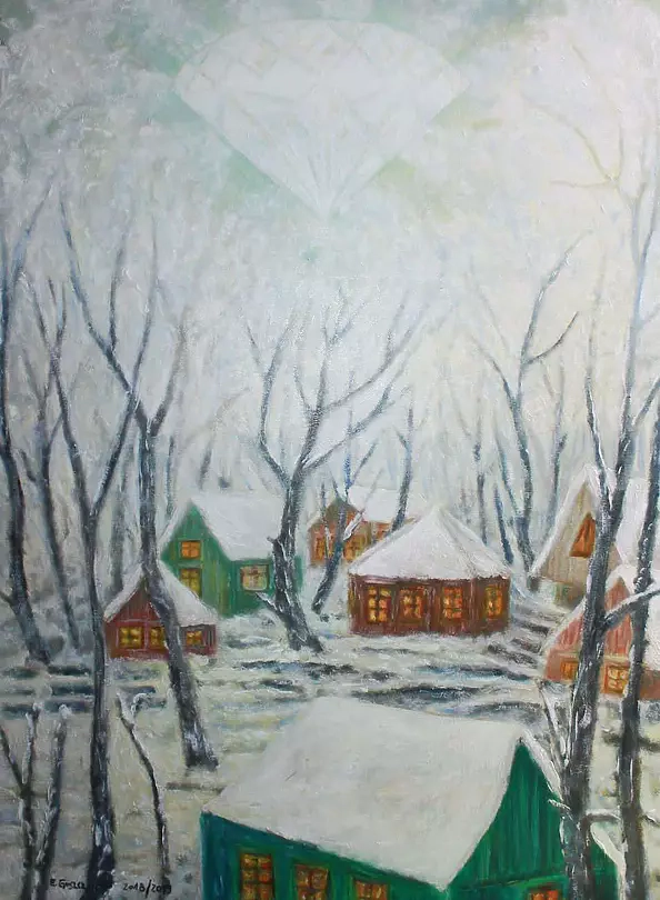 Elżbieta Goszczycka - Winter landscape with diamond