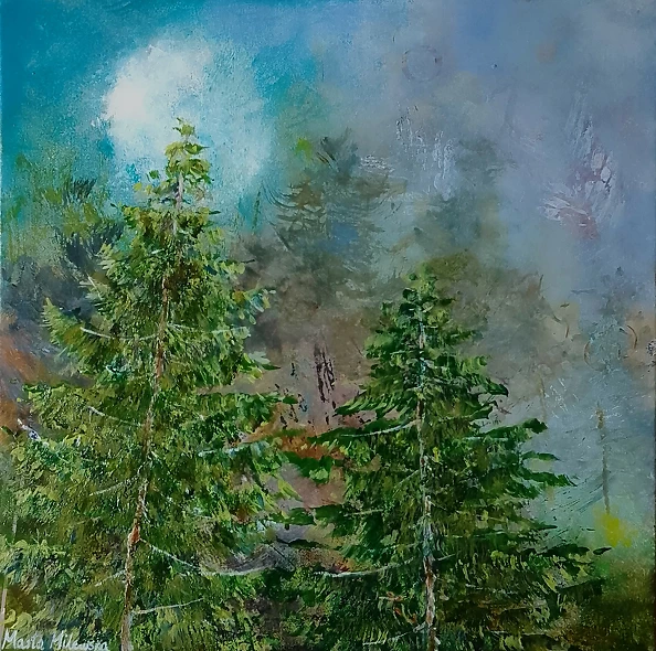 Marta Milewska - Full moon and spruces