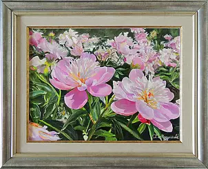   - Peonies in the garden