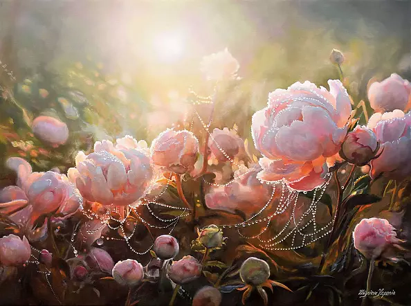 Zbigniew Kopania - Peonies in the morning dew