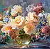 Zbigniew Kopania, Peonies in the setting sun, Oil painting - canvas, 80 x 60