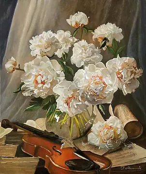   - Peonies with violins