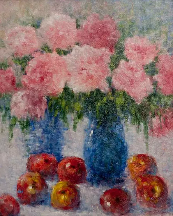 Tadeusz Gazda - Peonies and apples