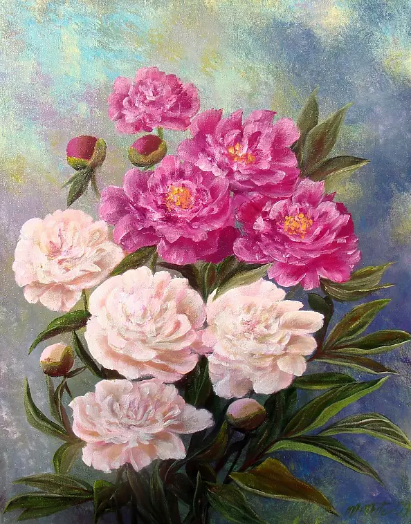 Małgorzata Mutor - Peonies with Burdniszek