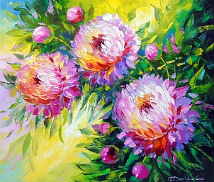 Olha Darchuk - Peonies in the sunbeam