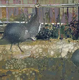 Andrzej Borowski, цесарка, Акрилова картина - холст, 35 x 30