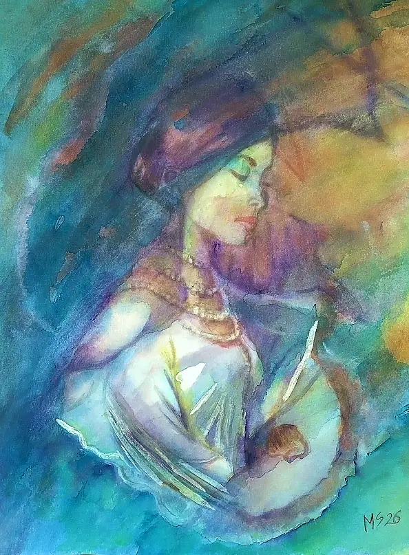 Marzena Salwowska, La vie nacrée de Marguerite/Vies des saints, Aquarelle, Autres - papier, 36 x 48