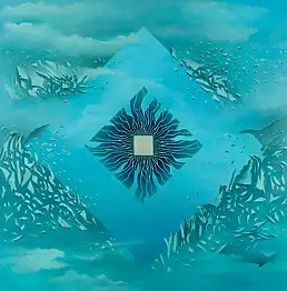 Mariusz Krzysztof Aniśko, Durchdringende Dimensionen, Ölbild - Leinwand, 90 x 90