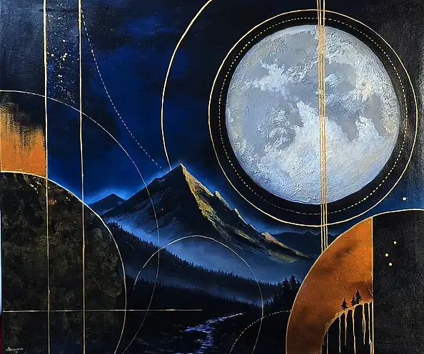 Magda Malinowska, Perygeum Luny, Obraz akrylowy - płótno, 100 x 80