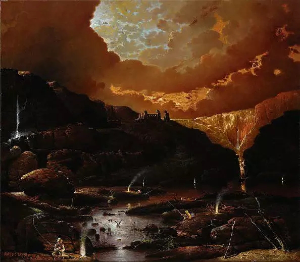 Aurelio Bruni - Pescatori al crepuscolo