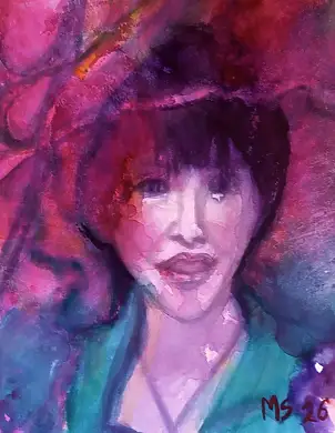 Marzena Salwowska - Une Japonaise dans un verger de cerisiers