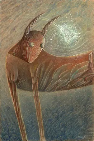 Krzysztof Polaczenko, Fosforo, Gesso, Dipinto acrilico, Matita, Pastello, Tecniche miste - pannello, 40 x 60