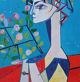 Magdalena Walulik, Picasso Jacqueline z kwiatami kopia, Obraz akrylowy - płótno, 60 x 80