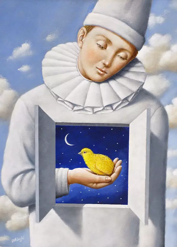 Rafał Olbiński - OBRAZ OLEJNY Pierrot