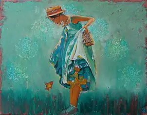 Dariusz Żejmo, First wish, Oil painting - canvas, 90 x 70