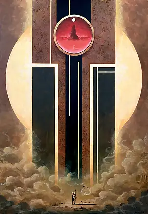 Sebastian Garyantesiewicz, The First Revelation of the Crystal of Destiny, Acrylic painting - canvas, 70 x 100