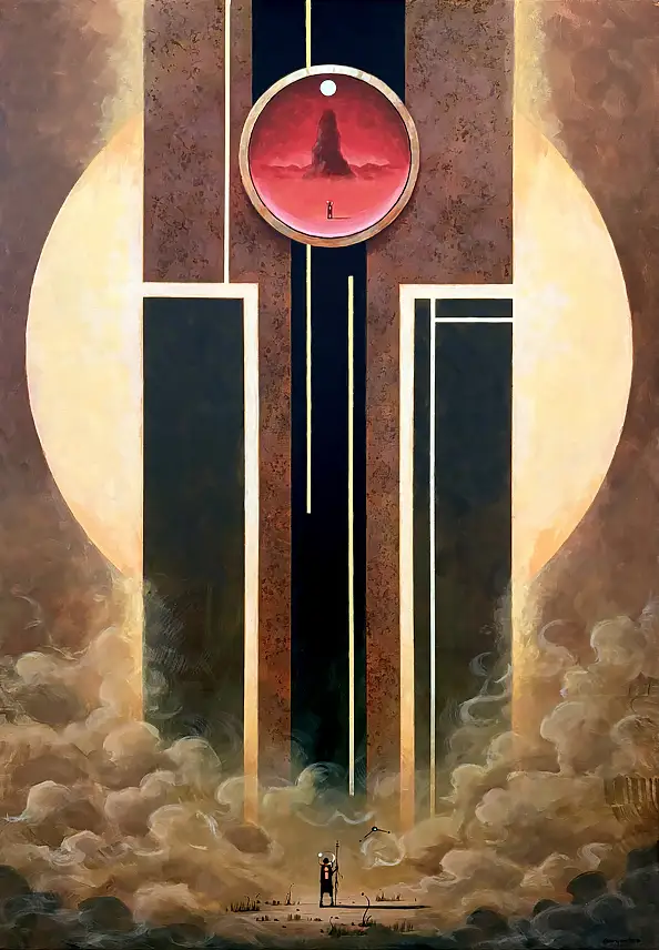 Sebastian Garyantesiewicz, The First Revelation of the Crystal of Destiny, Acrylic painting - canvas, 70 x 100