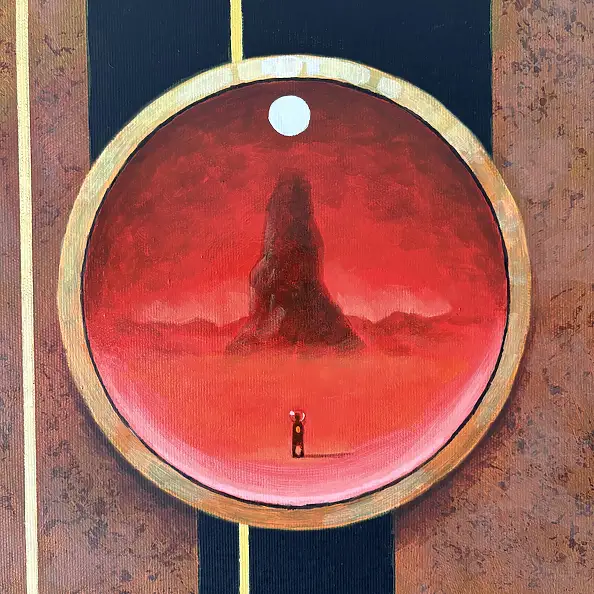 Sebastian Garyantesiewicz, The First Revelation of the Crystal of Destiny, Acrylic painting - canvas, 70 x 100