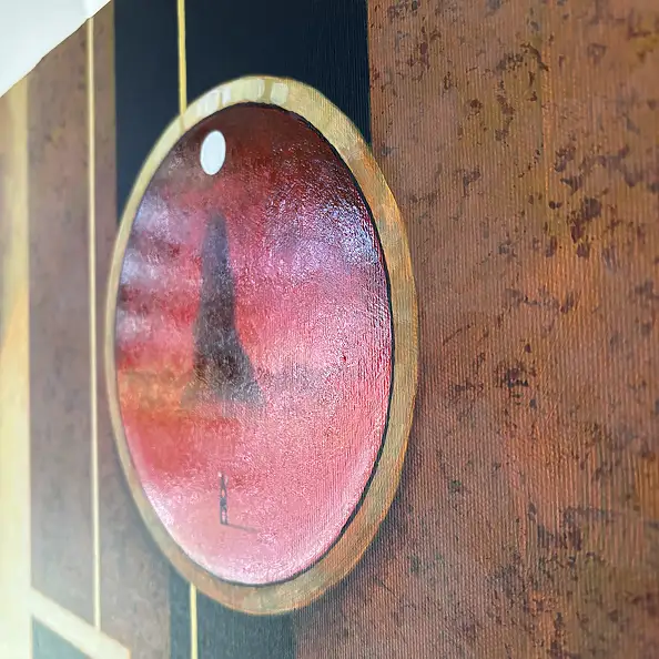Sebastian Garyantesiewicz, The First Revelation of the Crystal of Destiny, Acrylic painting - canvas, 70 x 100